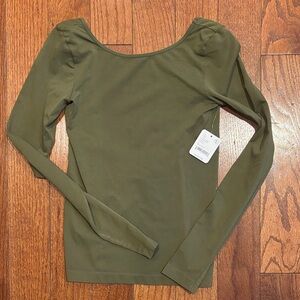 Free People Long Sleeve, Open Back Top